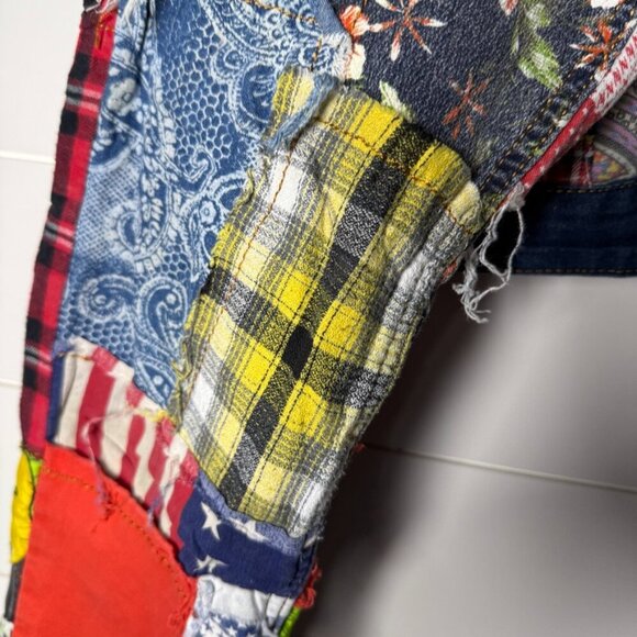 RARE BiePa Jeans 1971 Patchwork Distressed Jeans Size 32 - Picture 8 of 12